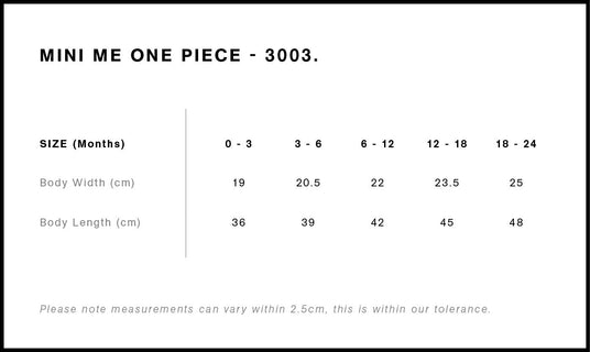AS Colour 3003 Size Chart