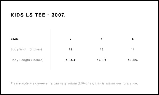 AS Colour 3007 Size Chart