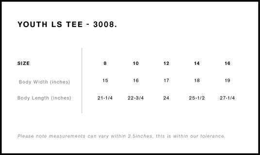 AS Colour 3008 Size Chart