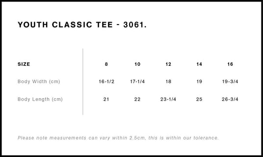 AS Colour 3061 Size Chart
