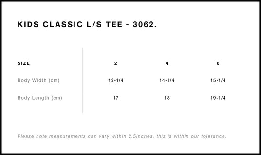 AS Colour 3062 Size Chart