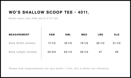 AS Colour 4011 Size Chart