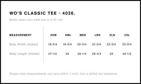 AS Colour 4026 Size Chart