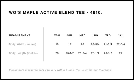 AS Colour 4610 Size Chart
