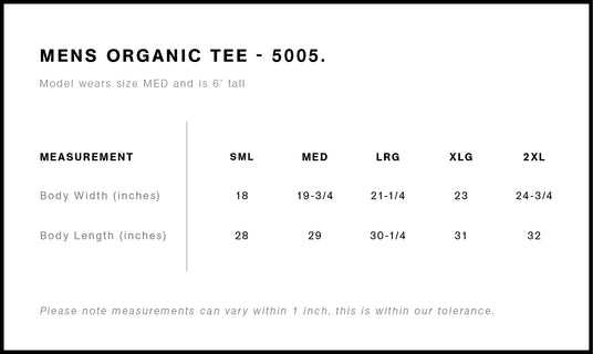 AS Colour 5005 Size Chart