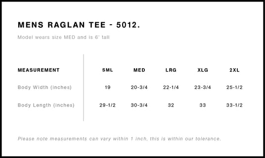 AS Colour 5012 Size Chart