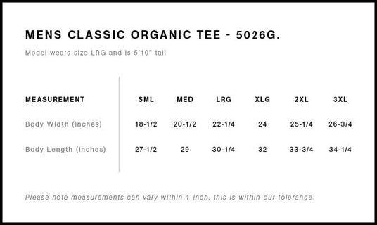 AS Colour 5026G Size Chart