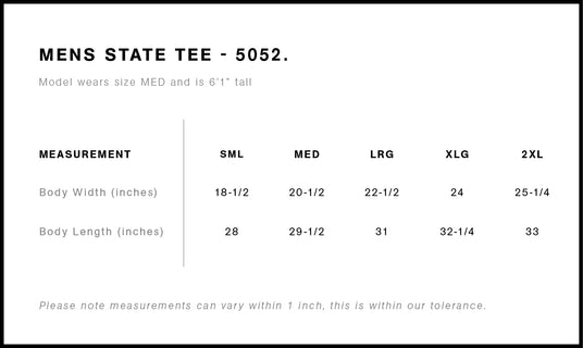 AS Colour 5052 Size Chart