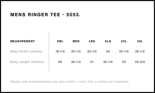 AS Colour 5053 Size Chart