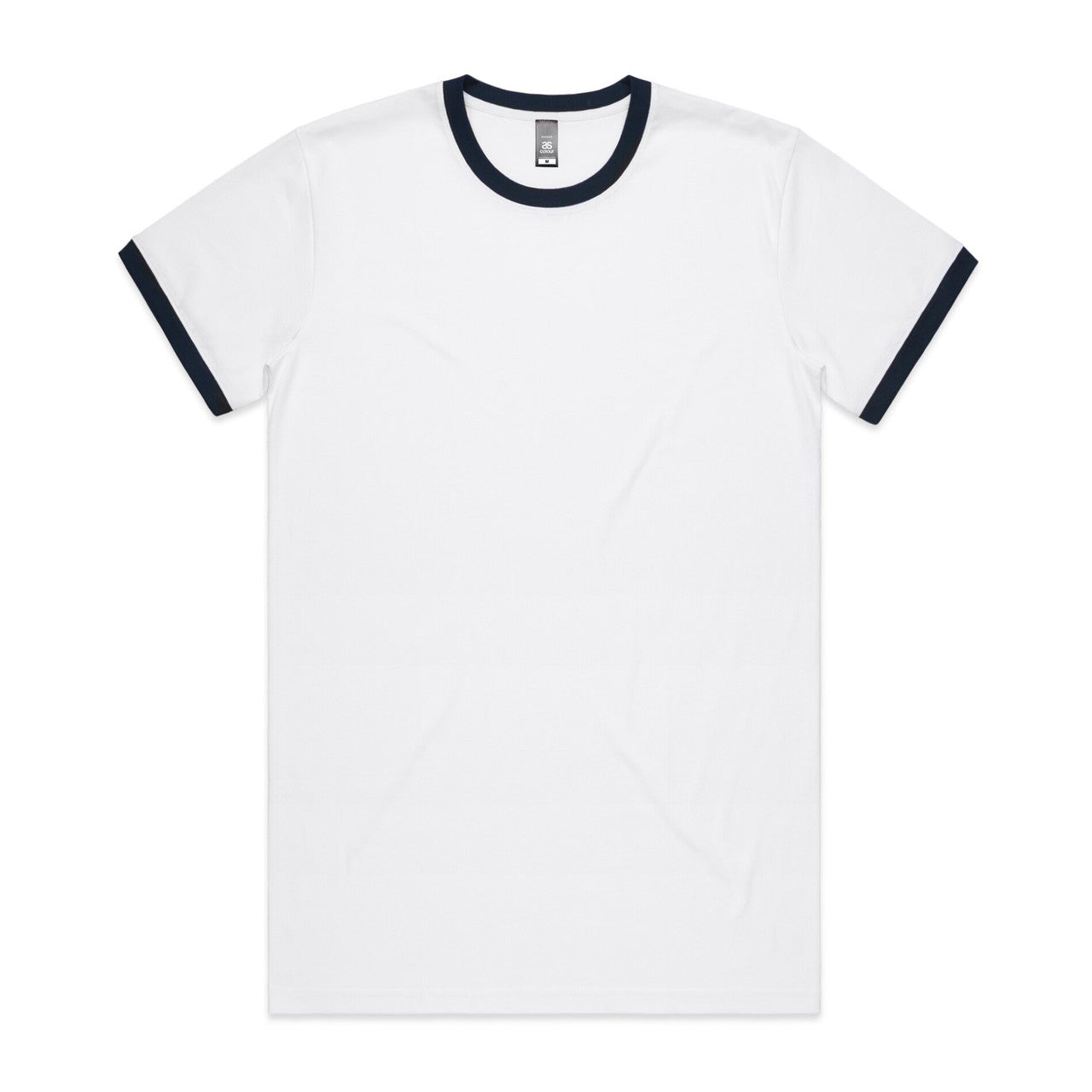 AS Colour Custom Staple Ringer Tee - 5053 (White/Navy)