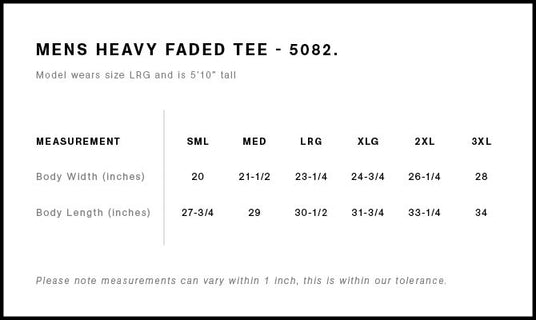AS Colour 5082 Size Chart