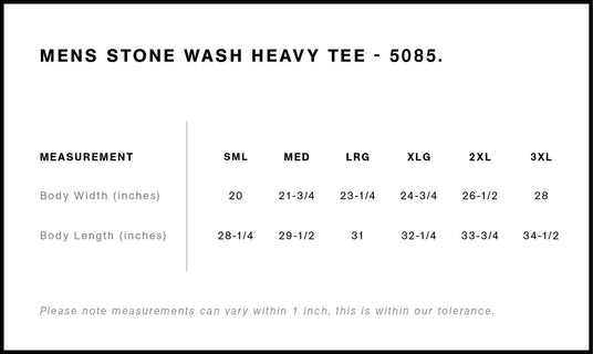 AS Colour 5085 Size Chart