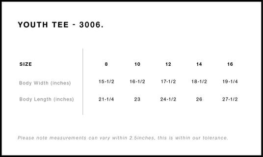 AS Colour 3006 Size Chart